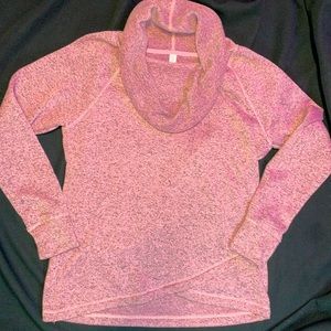 Soft pink cowl long sleeve tunic shirt